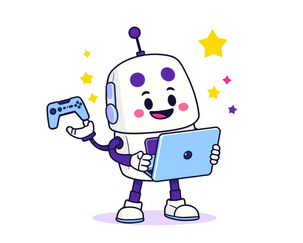 Robot amigable con portátil y mando